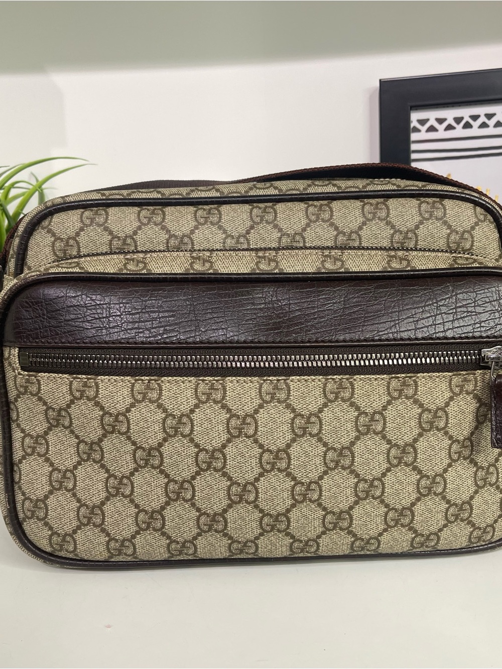 Gucci Beige and Brown Monogram Toiletry Bag